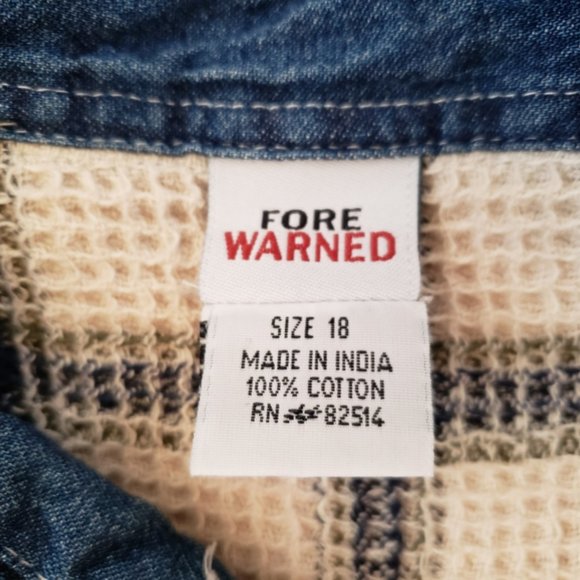 Fore Warned Brand Button Shirt/Jacket 18 - Picture 6 of 7